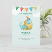 TREX恐竜9th誕生日パーティーへの招待 招待状 (スタンド正面)