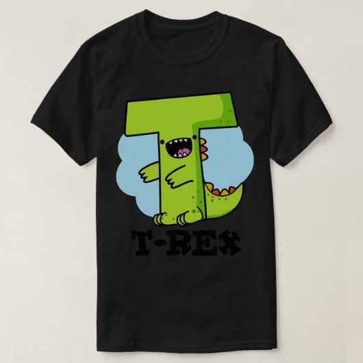 TRex Alpbhabet恐竜プン Tシャツ (デザイン正面)
