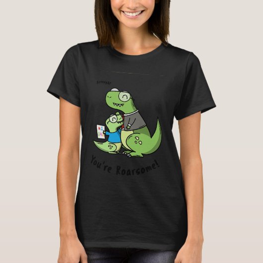 Trex Daddy子供の恐竜の感傷的なギフトのためのパパ Tシャツ (正面)