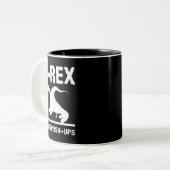 TRex Mardi Gras恐竜Mardi Grawr Mardi Graur ツートーンマグカップ (正面左)
