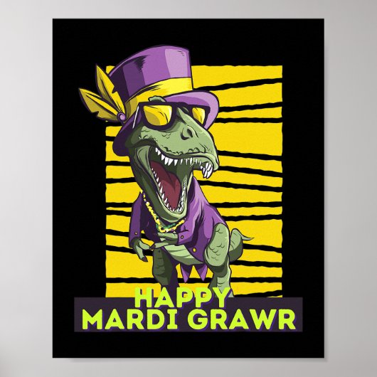 TRex Mardi Grawr恐竜キッズMardi Gras衣装A ポスター (正面)
