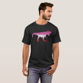 Trex Silhouette Lesbian LGBT Pride Flag Dinosaur B Tシャツ (正面フル)