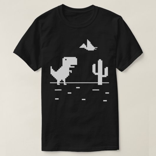 TRex TRexギーク恐竜ピクセルアート悪いインターネットコン Tシャツ (デザイン正面)