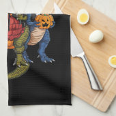 TRexgiving T-レックスハッピー感謝恐竜 キッチンタオル (四つ折り)