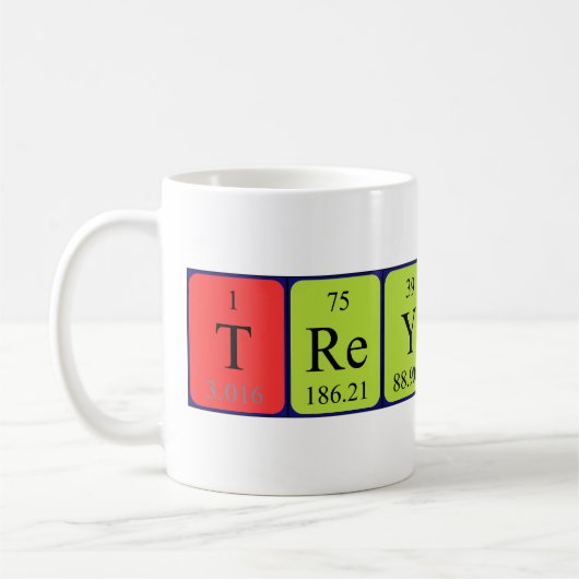 Treyvon周期テーブル名mug コーヒーマグカップ (左)