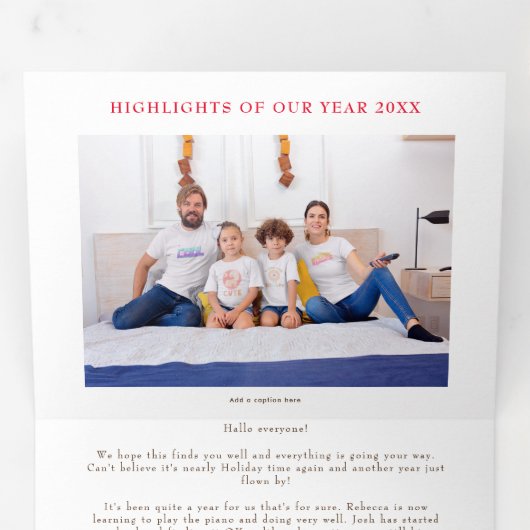 Tri – と組み合わせた6フォトイヤーin Viewニュースレター – 三つ折りクリスマスカード (内部最初)