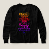 Tri-Blend Shirt : Never Too Young (黒) (デザイン背面)