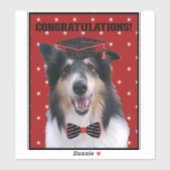 Tri Collie in Graduation cap シール (シート)