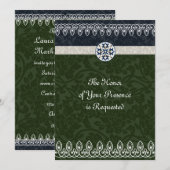 Tri-Color Brocade結婚式招待状 招待状 (正面/裏面)