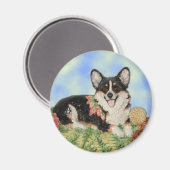Tri-Corgiの秋の葉 – Corgi Magnet マグネット (正面/裏面)