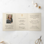 Tri-fold Mother Mary Jesus Catholic Funeral  三つ折りカード (内部)