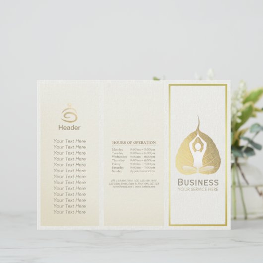 Tri-Fold Yoga Studio Brochures Meditation Studio (スタンド正面)