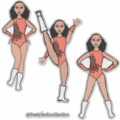 Tri-Pose Dancer Flamingo #2  Sticker シール (正面)