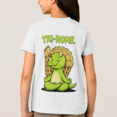 Tri-Rome Zen Triceratops: Cute Dinosaur Yoga at th トライブレンドTシャツ (裏面)