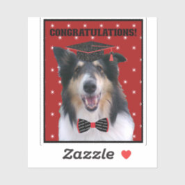 Tri Rough Collie Congratulations Graduate シール