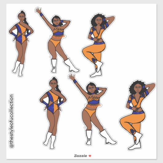 Tri Style Orange & Blue  Dancer #1 Sticker シール (シート)