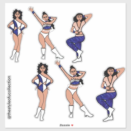 Tri Style White & Blue Dancer #2 Sticker シール (シート)