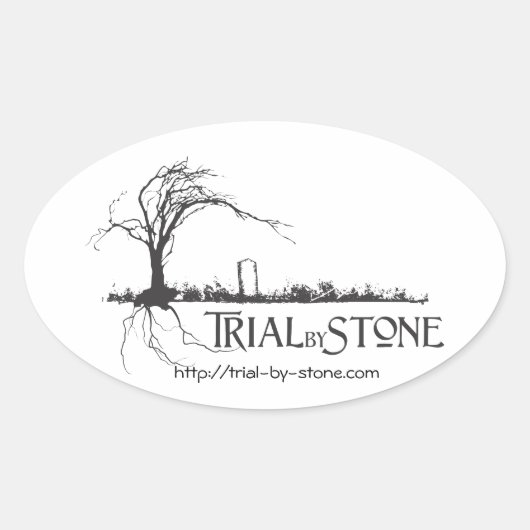 Trial By Stone Ovalステッカー 楕円形シール (正面)