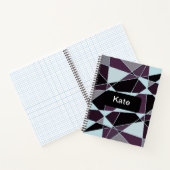 Triangle black grey white maroon Abstract ノートブック (内部)
