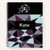 Triangle black grey white maroon Abstract ノートブック (正面)