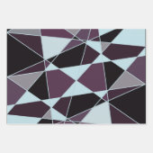 Triangle black grey white maroon Abstract ラッピングペーパーシート (正面)