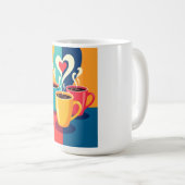 Triangle of Warmth – Colorful Coffee Mugs with Hea コーヒーマグカップ (正面右)