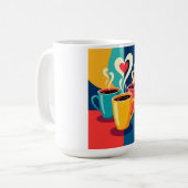 Triangle of Warmth – Colorful Coffee Mugs with Hea コーヒーマグカップ (正面左)