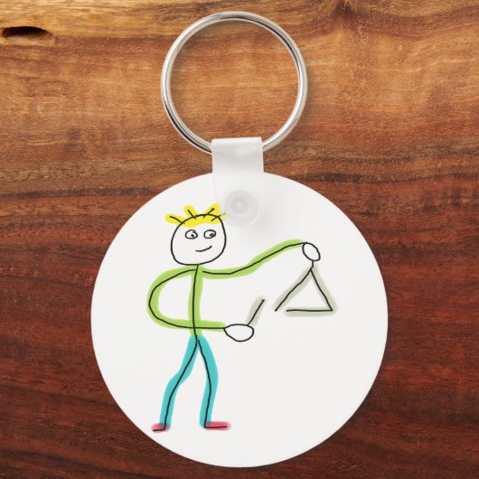 Triangle Playing Stickman キーホルダー (正面)
