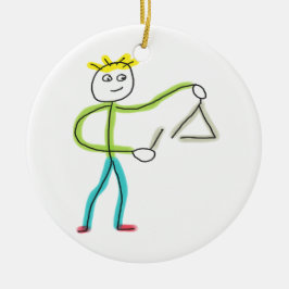 Triangle Playing Stickman セラミックオーナメント