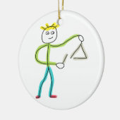 Triangle Playing Stickman セラミックオーナメント (左)