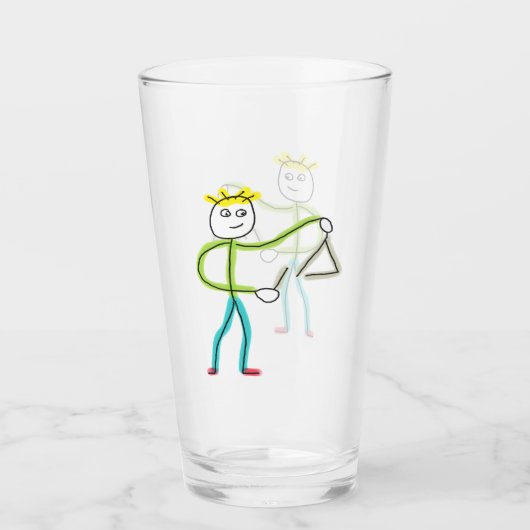 Triangle Playing Stickman タンブラーグラス (正面)