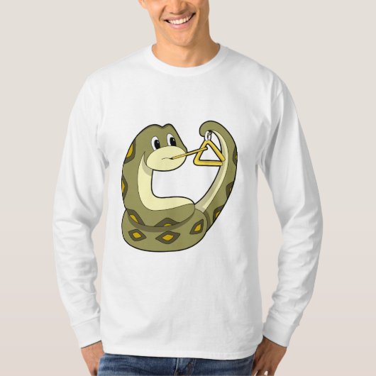 Triangle.PNGを使用した音楽のヘビ Tシャツ (正面)