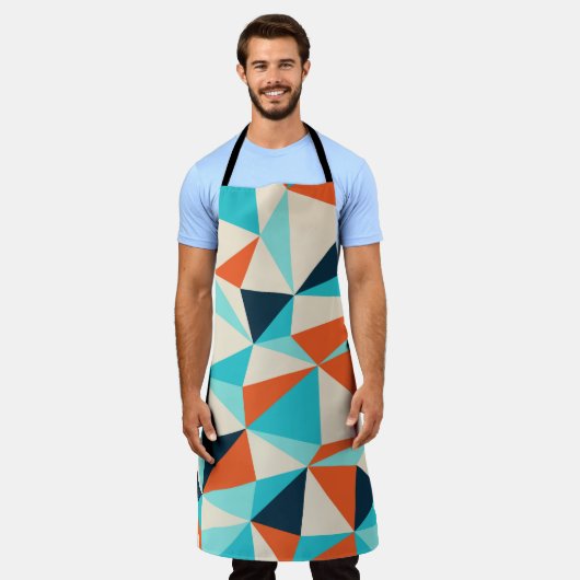 Triangle seamless pattern エプロン (着用した状態)