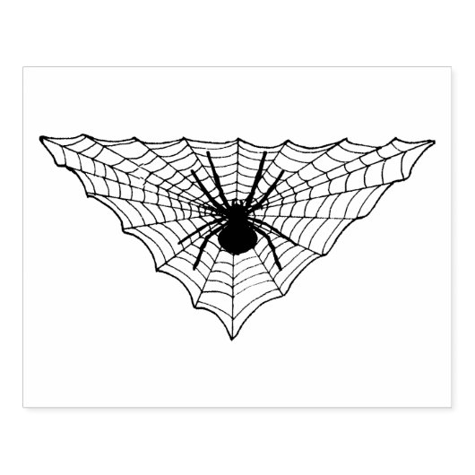 Triangle Shaped Web with big Spider for Halloween ラバースタンプ (インプリント)