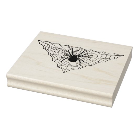 Triangle Shaped Web with big Spider for Halloween ラバースタンプ (スタンプ)
