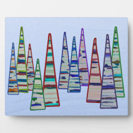 Triangle Tree Forest Tabletop Plaque with Easel フォトプラーク