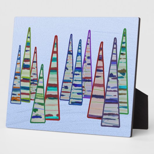 Triangle Tree Forest Tabletop Plaque with Easel フォトプラーク (側面)