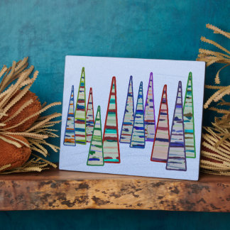 Triangle Tree Forest Tabletop Plaque with Easel フォトプラーク