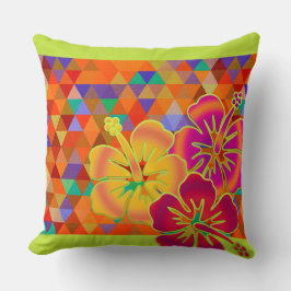 TRIANGLESパターン – カラー+ハイビスカス開花 クッション