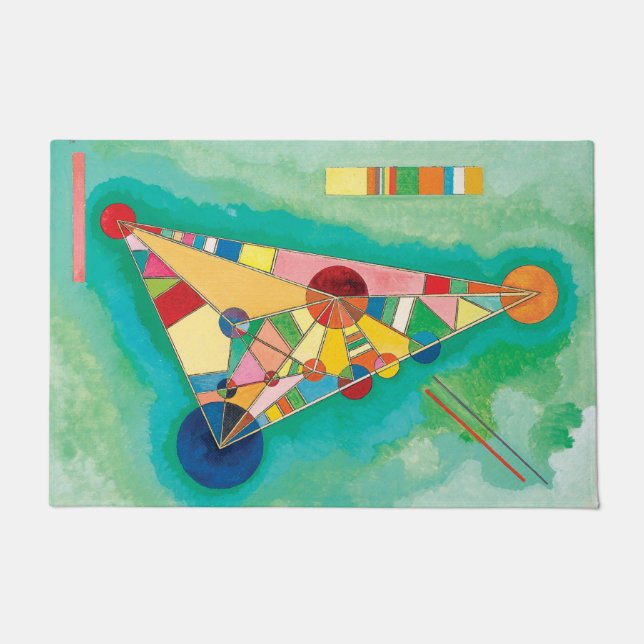Triangles カラフル by Wassily Kandinsky ドアマット (正面)