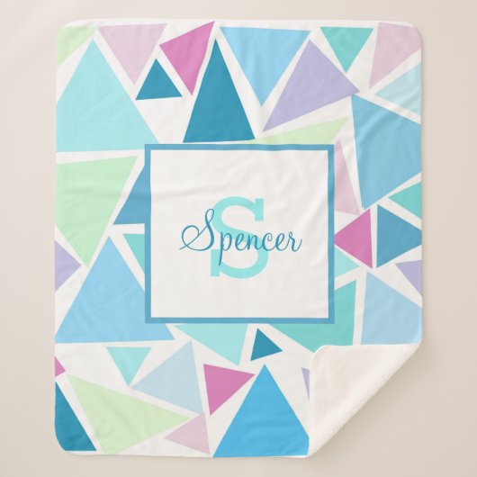 TRIANGLES カラフル Sherpa Blanケット シェルパブランケット (正面)