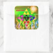 Triangles Galore Kid's Collection – ステッカー/カラー スクエアシール (バッグ)