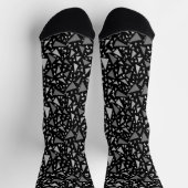 Triangles gray and whit colors on black background ソックス (上部)