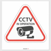 Triangular CCTV In Operation Warning Sign シール (シート)