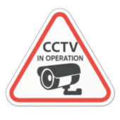 Triangular CCTV In Operation Warning Sign シール (正面)