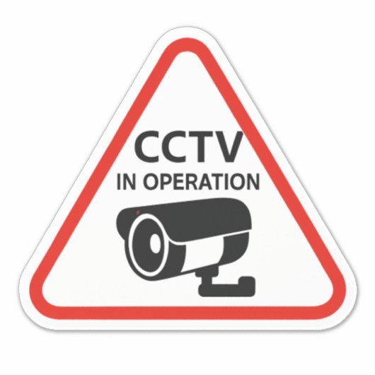 Triangular CCTV In Operation Warning Sign シール (正面)