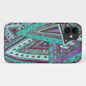 Triangulatedティール（緑がかった色） Case-Mate iPhoneケース (裏面(横))