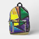 Triangulated Colors プリントバックパック (正面)
