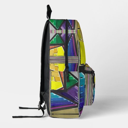 Triangulated Colors プリントバックパック (左)
