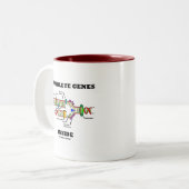 Triathleteの遺伝子の内部(DNAの写し) ツートーンマグカップ (正面左)